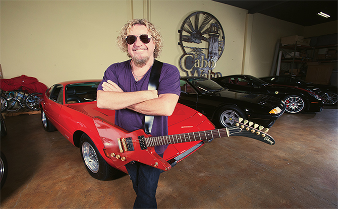 Sammy Hagar “The Red Rocker” with his custom car protected by Digital Guard Dawg push-to-start
